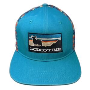 Dale Brisby Rodeo Time Blue Snapback Hat One Size Bull Southwestern Pattern Cap
